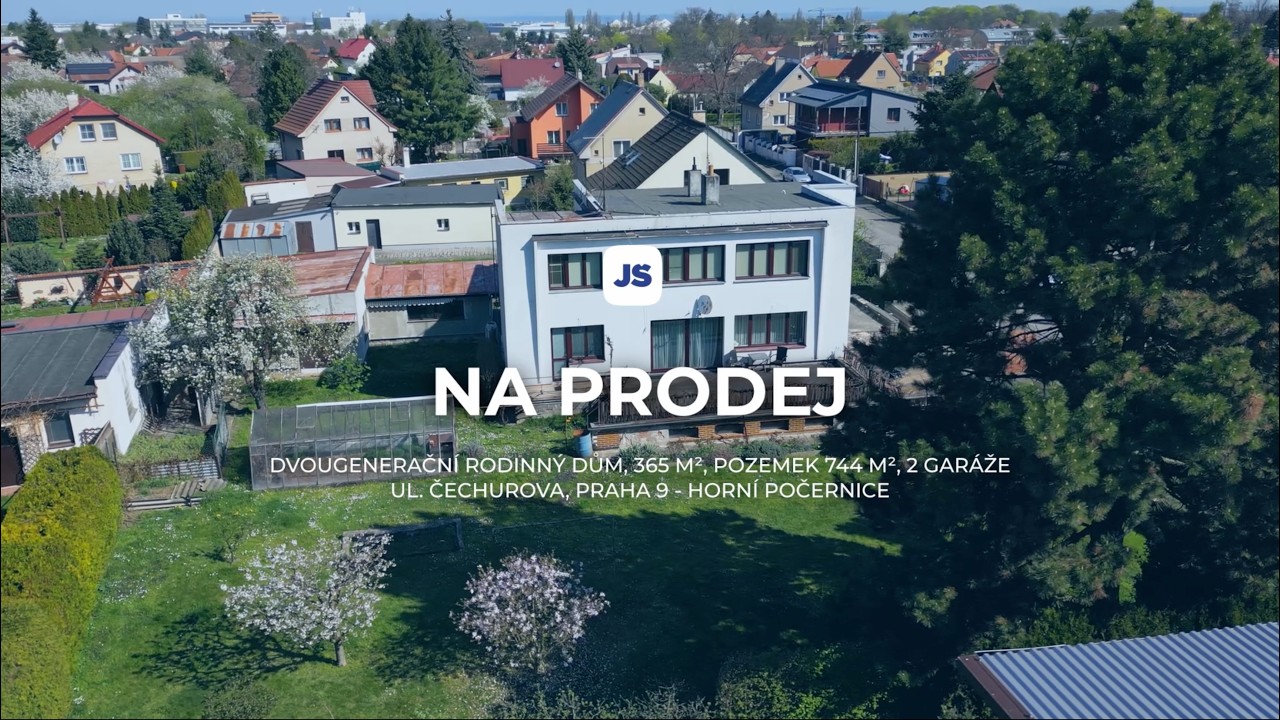 Dvougenerační rodinný dům, 365 m², pozemek 744 m², 2 garáže, ul. Čechurova, Praha – Horní Počernice