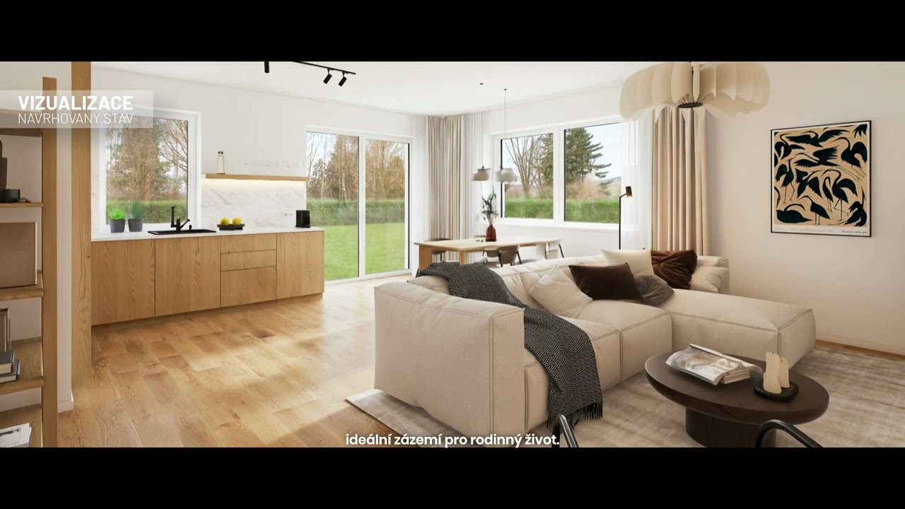 Prodej rozestavěného domu 4+kk, garáž, pozemek 949m2 u Karlštějna