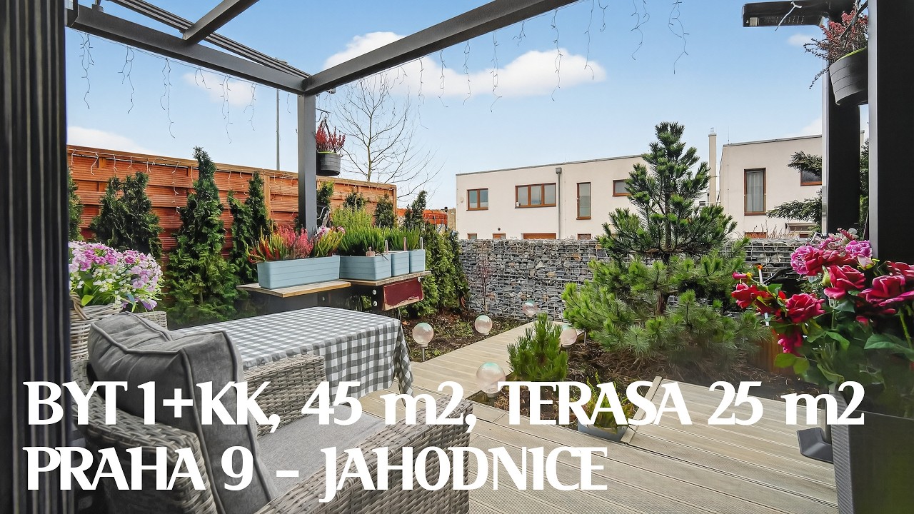 Novostavba byt 70 m2 s terasou, pergola, Praha 9 Jahodnice (Hostavice)