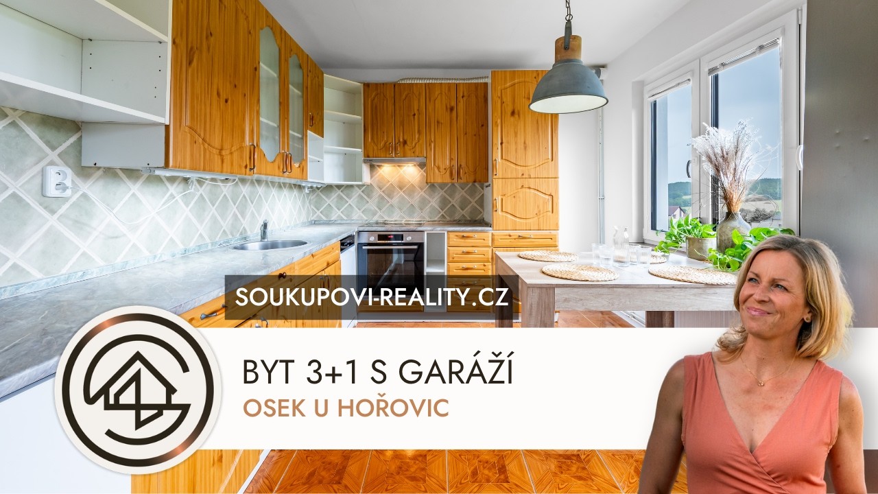 Prostorný byt 3+1 s garáží a zahrádkou v Oseku u Hořovic