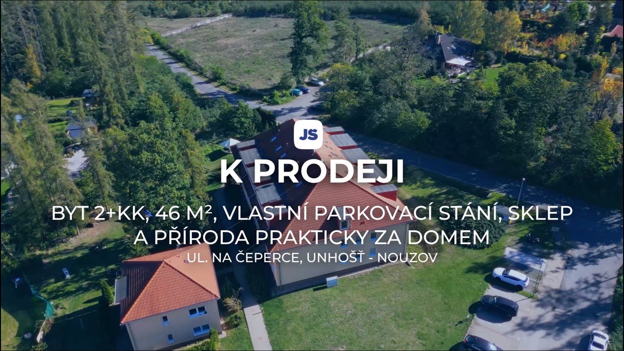 Byt 2+kk, 46 m², vlastní parkovací stání, sklep a příroda prakticky za domem, ul. Na Čeperce, Unhošť