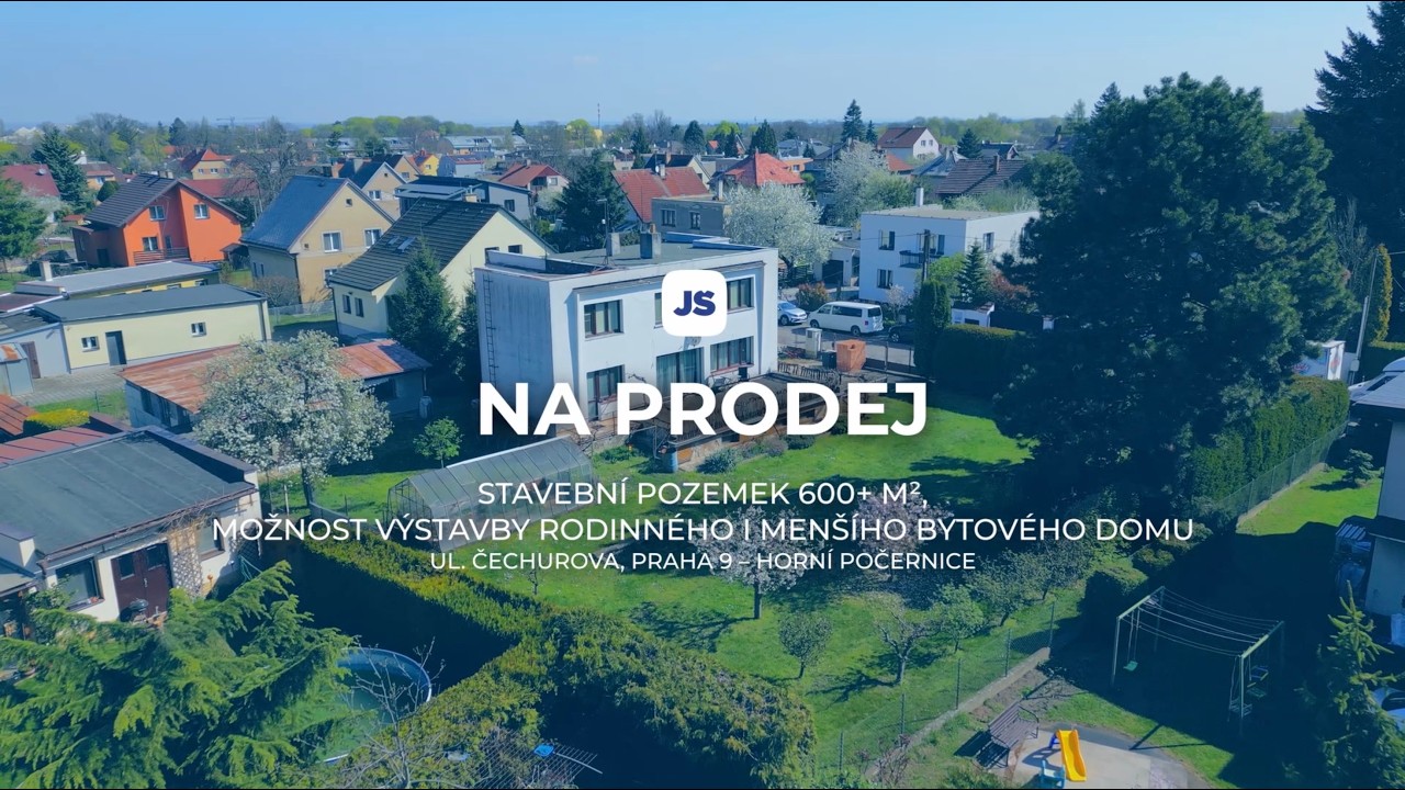 Stavební pozemek 600+ m², možnost výstavby rodinného i bytového domu, ul. Čechurova, Horní Počernice