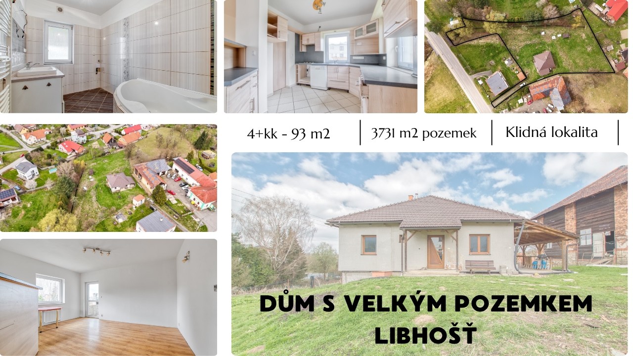 Prodej rodinného domu s velkým pozemkem v Libhošti!
